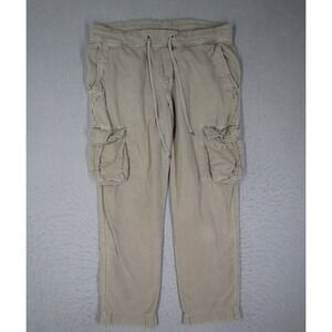 James Perse Standard Khaki Tan Cargo Pants Drawstring WGB1362 Womens Size 3